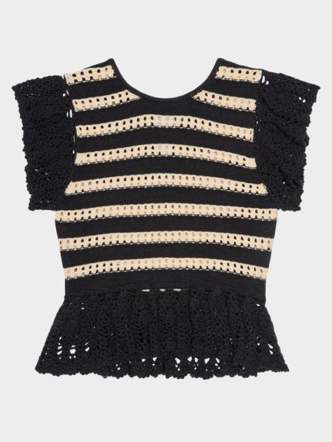 Rails Coen Stripe Cotton-Crochet Top
