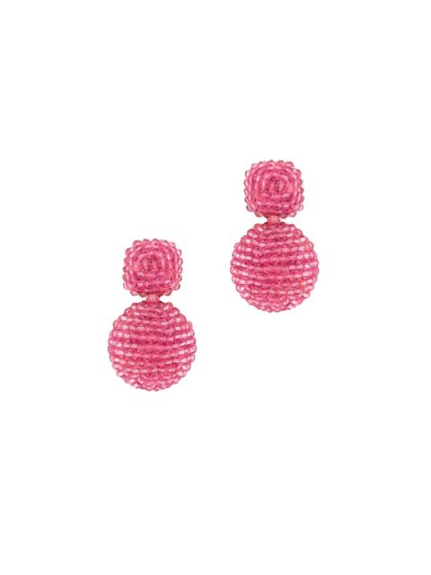 Oscar de la Renta Women's Round Beaded Drop Earrings - Rose