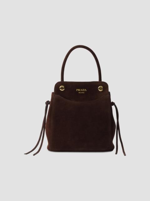 Prada Women's Carry Mini Suede Handbag - Brown