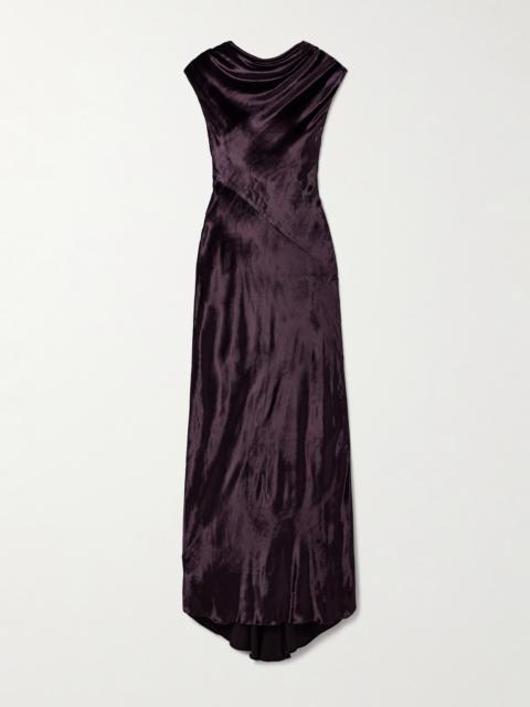 TWP Back To You Open-back Draped Velvet Gown
