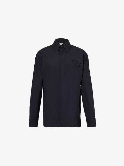 Bottega Veneta Pointed-Collar Fine-Wool Shirt