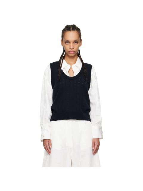 CORDERA Navy Pointelle Tank Top