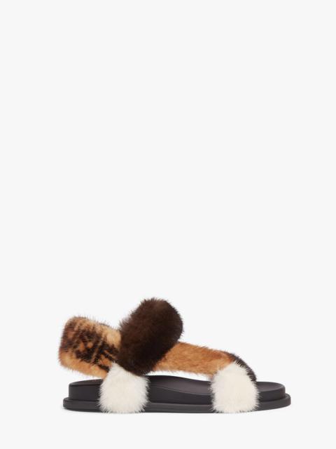 Brown mink sandals