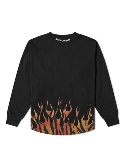 Palm Angels Men's PALM ANGELS Brown Angel Tiger Flame Long Sleeves Black PMAB001E20JER0011020