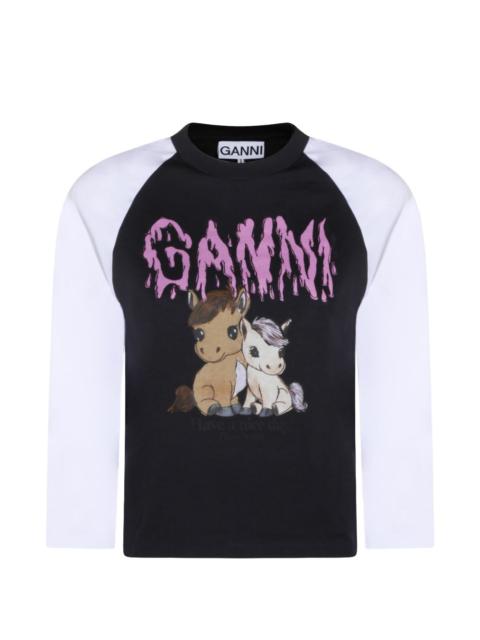 GANNI graphic long-sleeve T-shirt