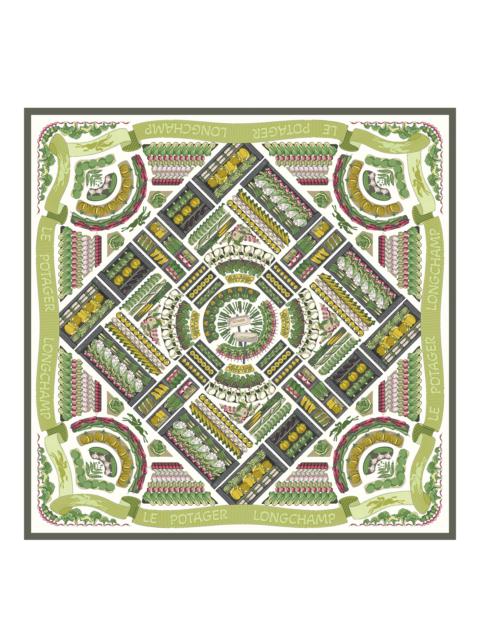 Longchamp Longchamp Vegetable Garden Silk scarf 90 Khaki - OTHER