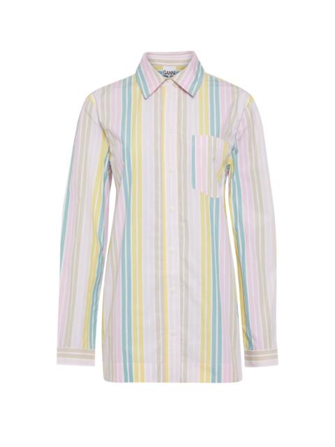 GANNI Stripe Cotton Shirt
