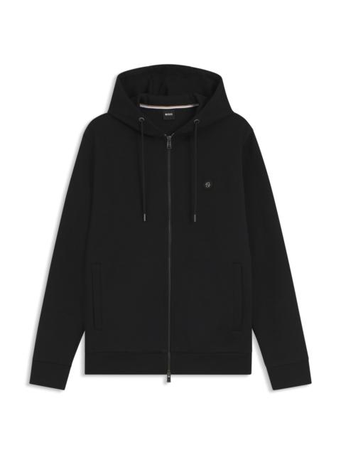 BOSS COTTON-BLEND ZIP-UP HOODIE WITH DOUBLE B MONOGRAM