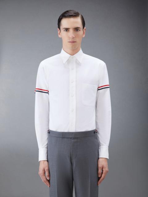 WHITE OXFORD STRIPED GROSGRAIN ARMBAND CLASSIC SHIRT