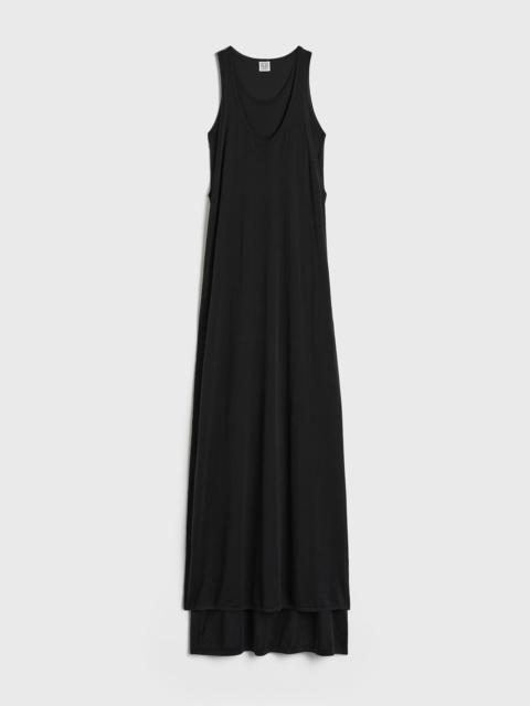 Layered knit tank dress black