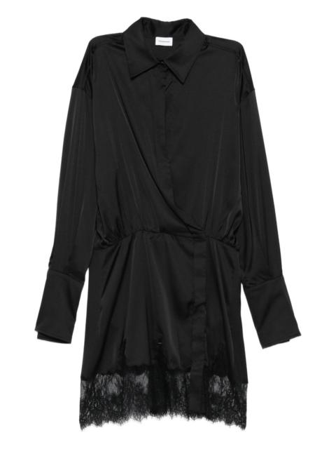 THE ANDAMANE lace-trimmed satin dress