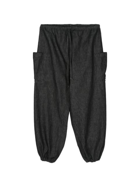 Yohji Yamamoto drop-crotch tapered jeans