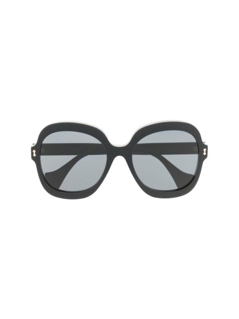 GUCCI logo-plaque square-frame sunglasses