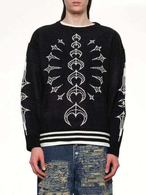 Thug Club TC Bone Knit Sweater in Black/White