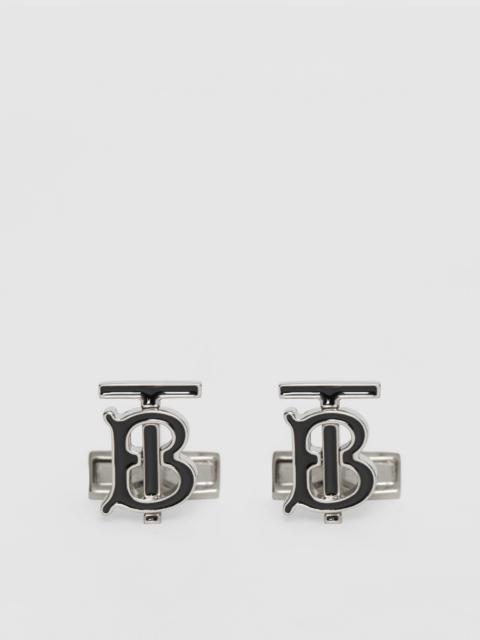 Burberry Monogram Motif Enamel and Palladium-plated Cufflinks