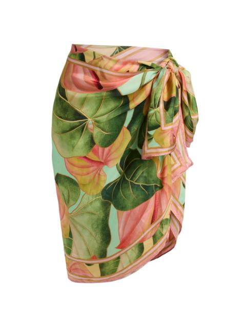 FARM RIO Women's Anturium Leaves Sarong - Light Green