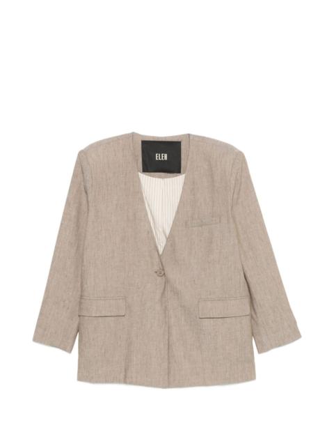 ELEH collarless single-breasted blazer