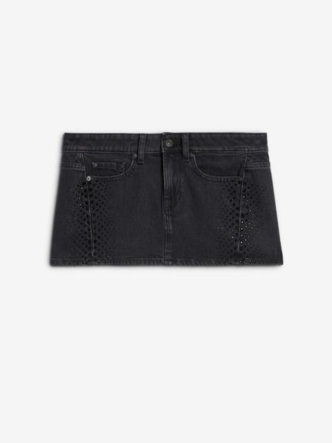 7 For All Mankind MANKIND Twisted Cherry Skirt in Thunderstorm