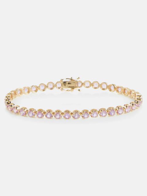 14kt gold tennis bracelet with sapphires