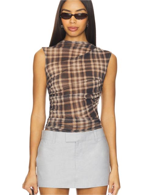 Enza Costa Mesh Sleeveless Twist Top