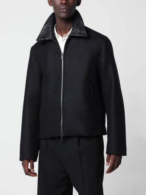 Bottega Veneta Black wool jacket with Intrecciato collar