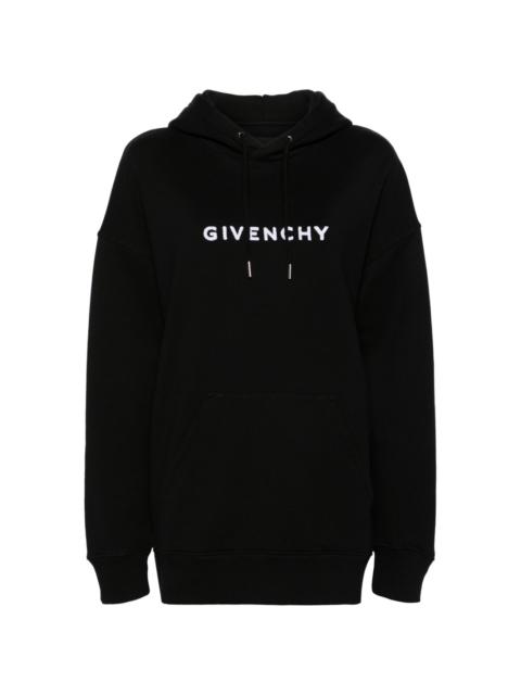 Givenchy logo-flocked cotton hoodie