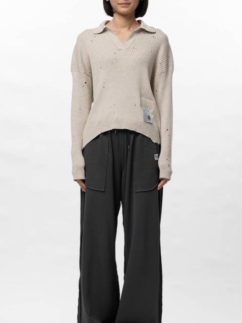 Maison MIHARAYASUHIRO Distressed Knit Skipper Sweater
