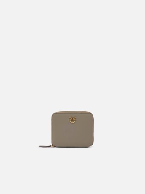PINKO SQUARE LEATHER ZIP-AROUND PURSE