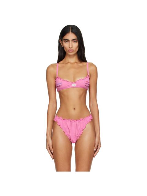 Chopova Lowena Pink 'FEELINGS' Surprise Bralette