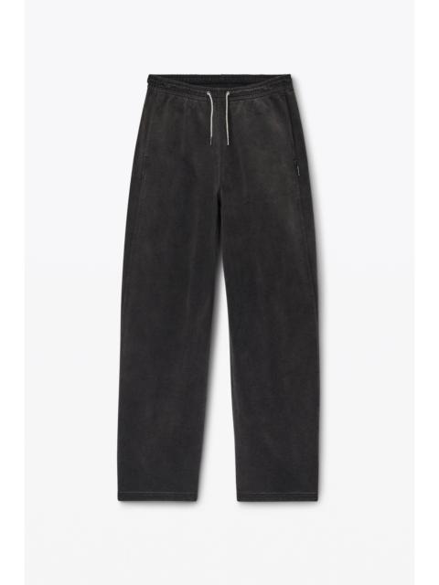 Alexander Wang grey cotton terry sweatpant with crystal hotfix drawcord