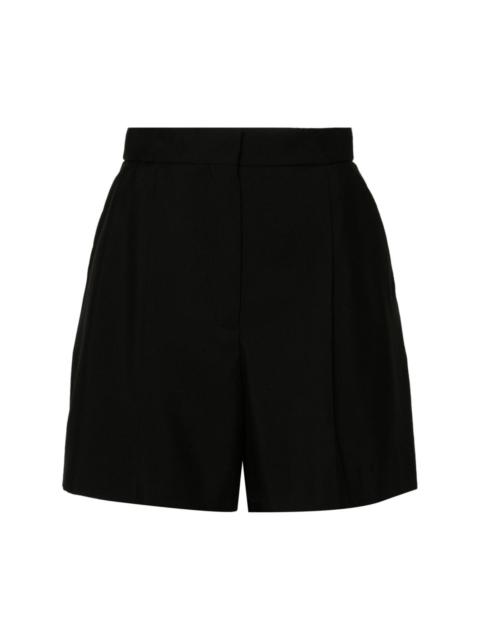 pleat-detail wool shorts