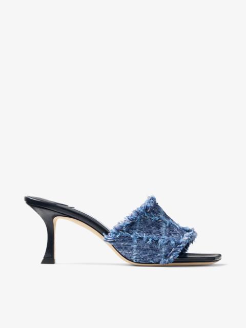 JIMMY CHOO Alexia 70 Crosshatch Denim Sandals