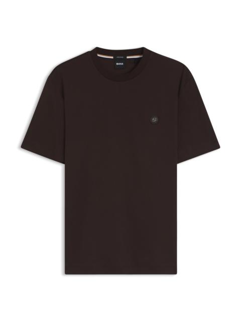 BOSS MERCERIZED-COTTON T-SHIRT WITH DOUBLE B MONOGRAM