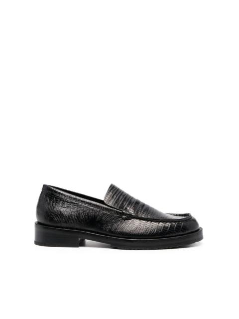 BY FAR embossed leather loafers