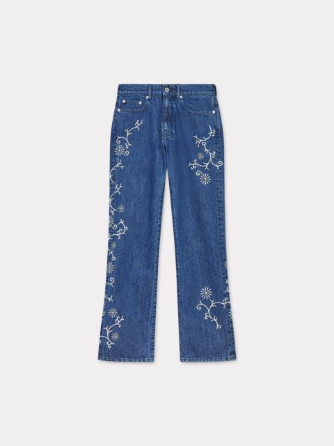 KENZO 'KENZO Marguerite' BARA cropped embroidered jeans in japanese denim