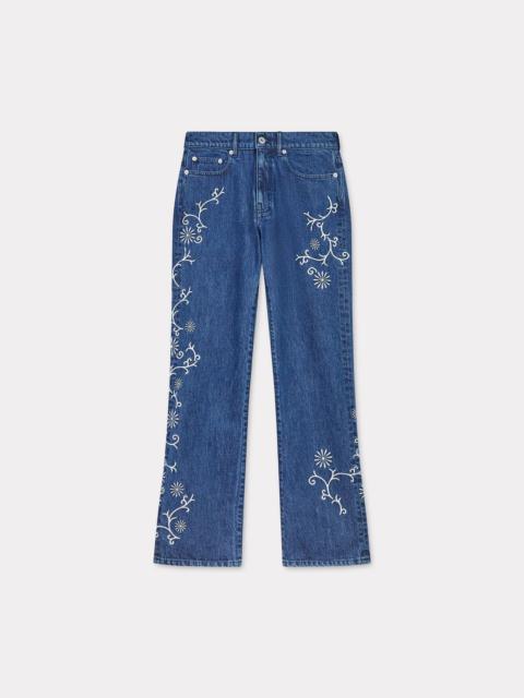 'KENZO Marguerite' BARA cropped embroidered jeans in japanese denim