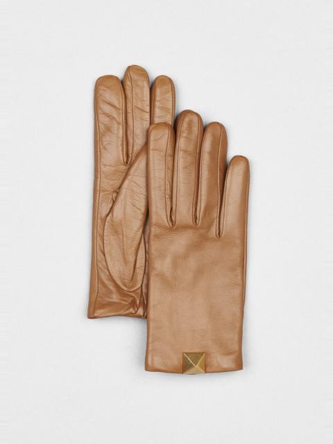 Valentino Roman Stud Cashmere & Lambskin Gloves