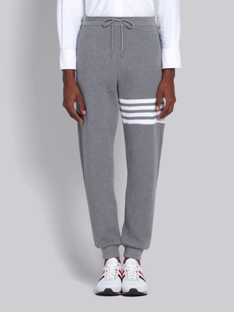 Medium Grey Waffle 4-Bar Stripe Sweatpants