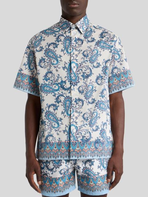 Etro OVERSIZED SHIRT IN COTTON MUSLIN WITH FLORAL PAISLEY MOTIF
