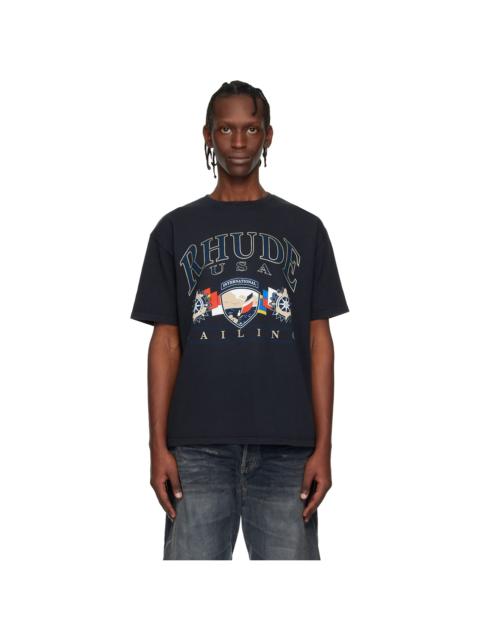 Rhude Black USA Sailing Icon T-shirt