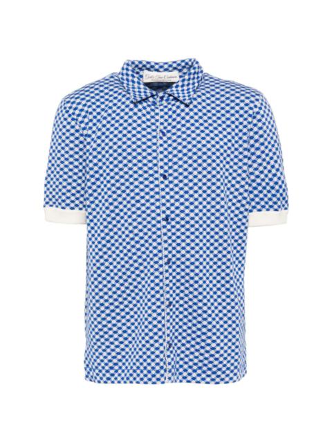 God’s True Cashmere Lapis dot cashmere shirt