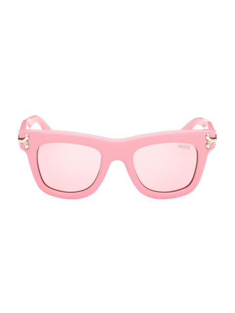 PUCCI Women's 50MM Logo-Detailed Square Sunglasses - Shiny Pink Blush