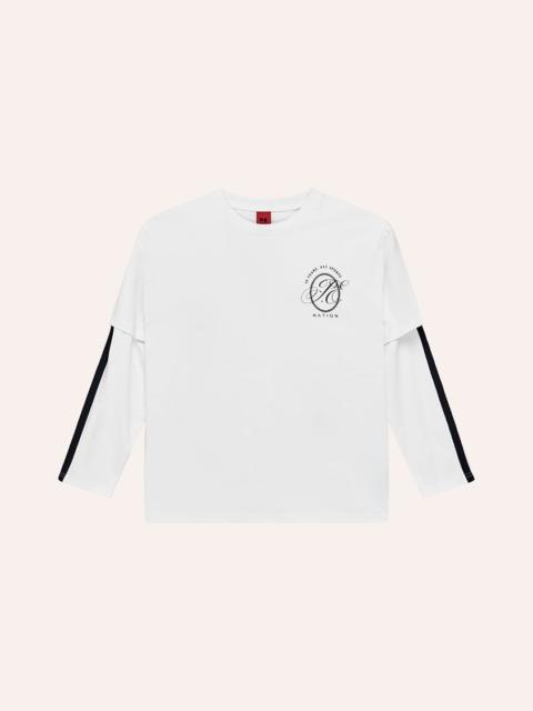 P.E NATION BLIND SIDE DOUBLE LAYER TEE IN WHITE