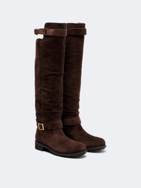 JIMMY CHOO Biker suede over-the-knee boots