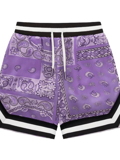 A BATHING APE® Black Edition Paisley Silk Shorts "Purple" BBPSSP