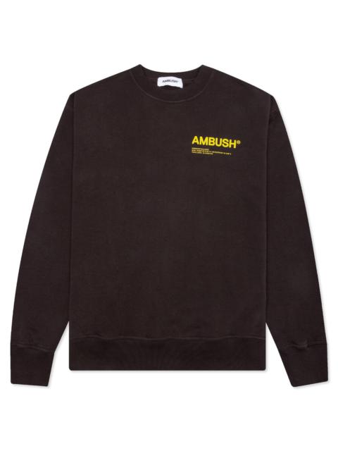 Ambush AMBUSH FLEECE WORKSHOP CREWNECK - CHOCOLATE TORTE/SOLAR POWER