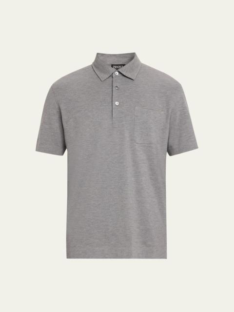 ZEGNA Men's Pure Cotton Piqué Polo Shirt
