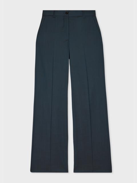 Paul Smith Women's Blue Tonic Wool Parallel Leg Trousers