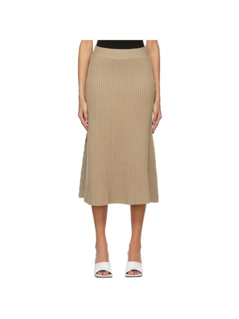 Bottega Veneta Beige Wool Rib Skirt