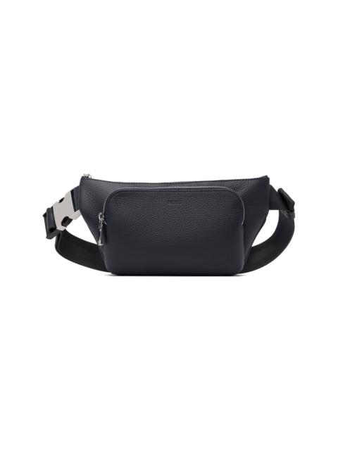 BOSS Navy Leather Belt Bag